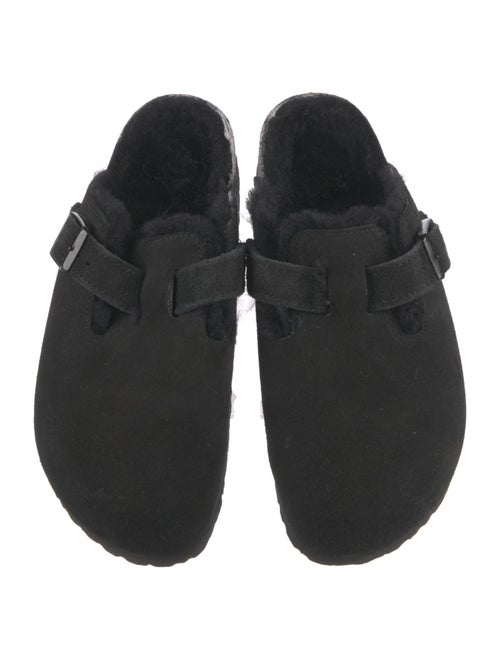 Birkenstock Suede Fur Trim Mules