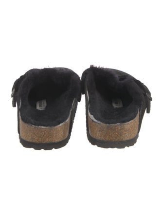 Birkenstock Suede Fur Trim Mules