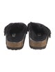 Birkenstock Suede Fur Trim Mules