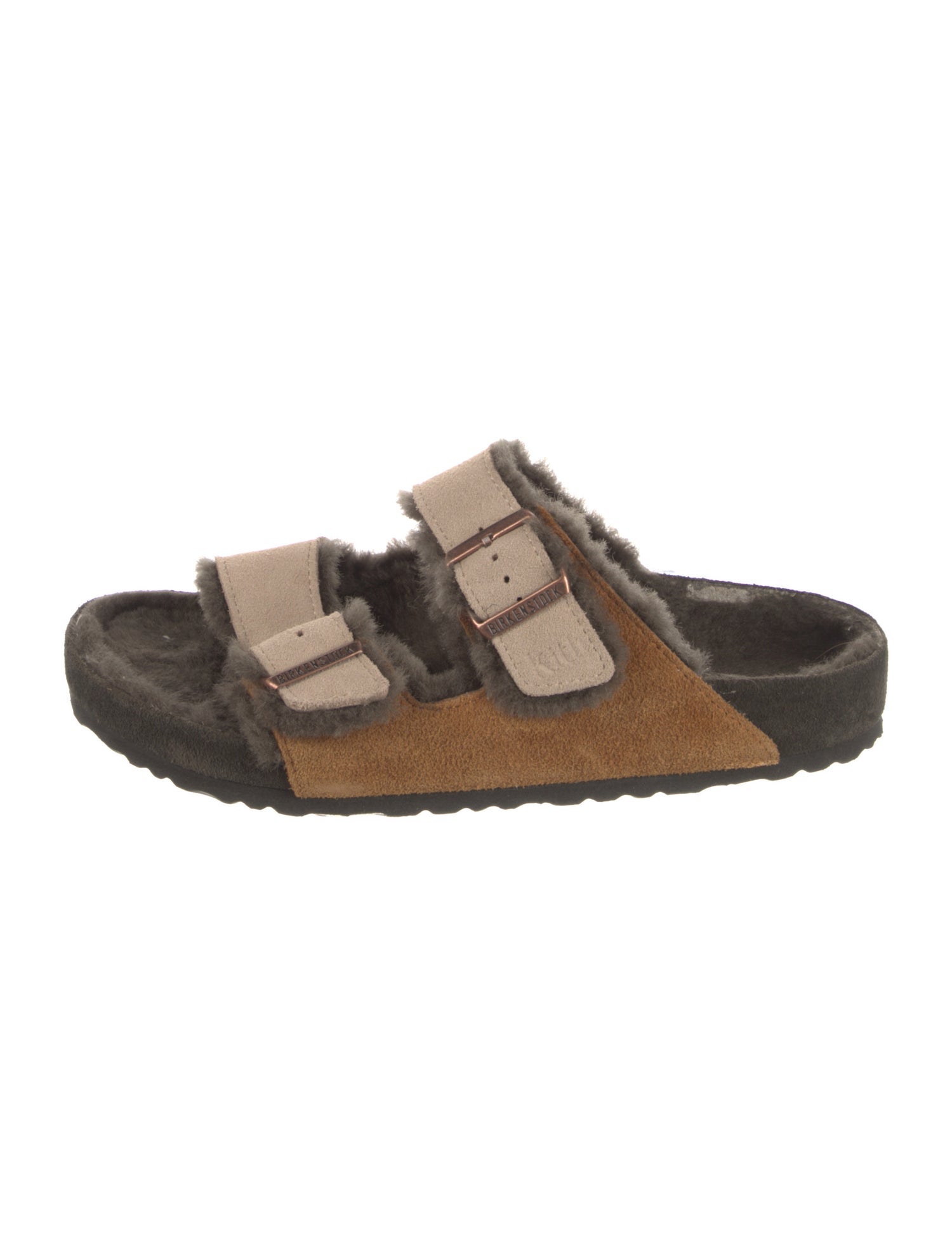 Birkenstock Suede Colorblock Pattern Slides