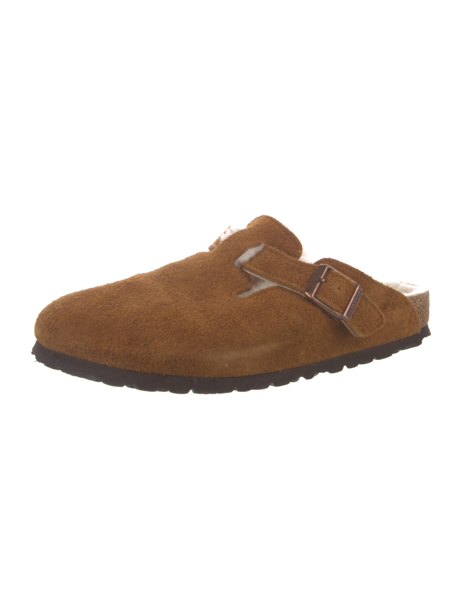 Birkenstock Suede Fur Trim Mules