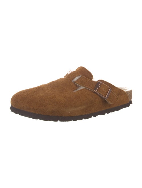 Birkenstock Suede Fur Trim Mules