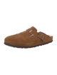 Birkenstock Suede Fur Trim Mules