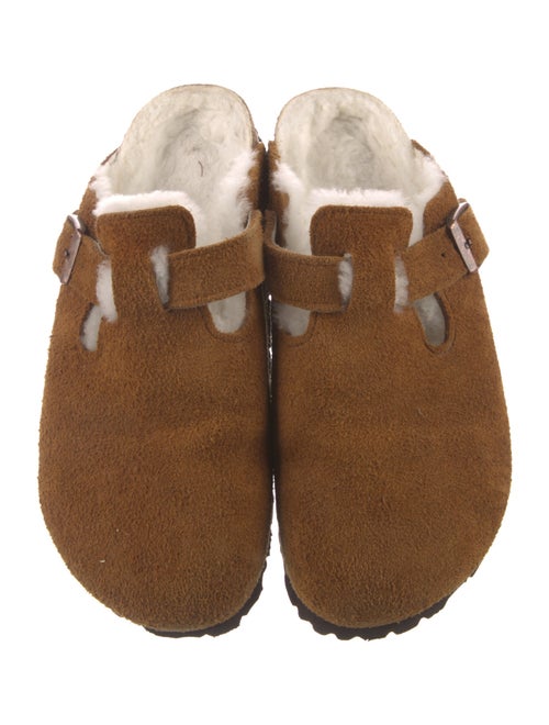 Birkenstock Suede Fur Trim Mules