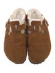 Birkenstock Suede Fur Trim Mules