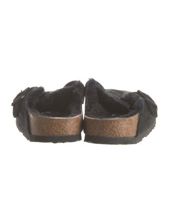 Birkenstock Suede Fur Trim Mules