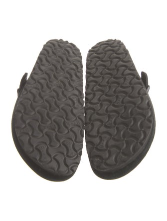 Birkenstock Suede Fur Trim Mules