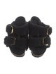 Birkenstock Shearling Floral Print Slides