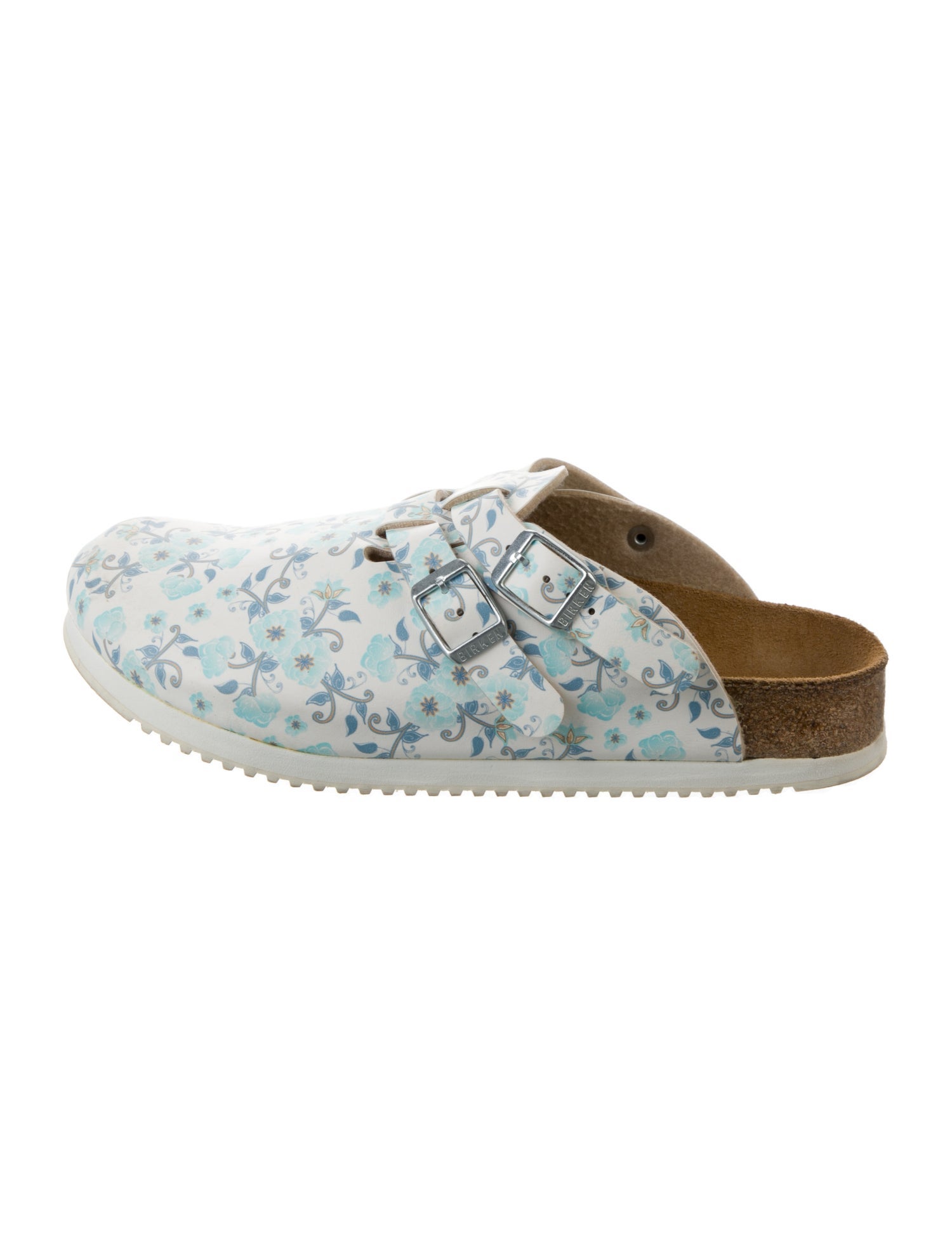 Birkenstock Leather Floral Print Mules