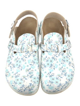 Birkenstock Leather Floral Print Slingback Flats