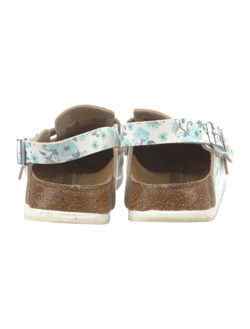 Birkenstock Leather Floral Print Slingback Flats