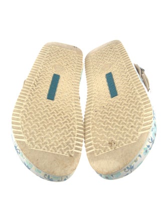 Birkenstock Leather Floral Print Slingback Flats