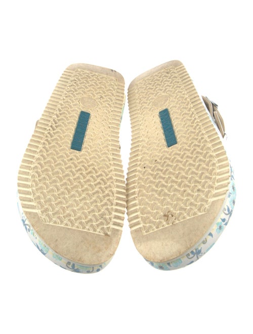 Birkenstock Leather Floral Print Slingback Flats