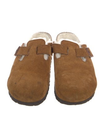Birkenstock Suede Fur Trim Mules