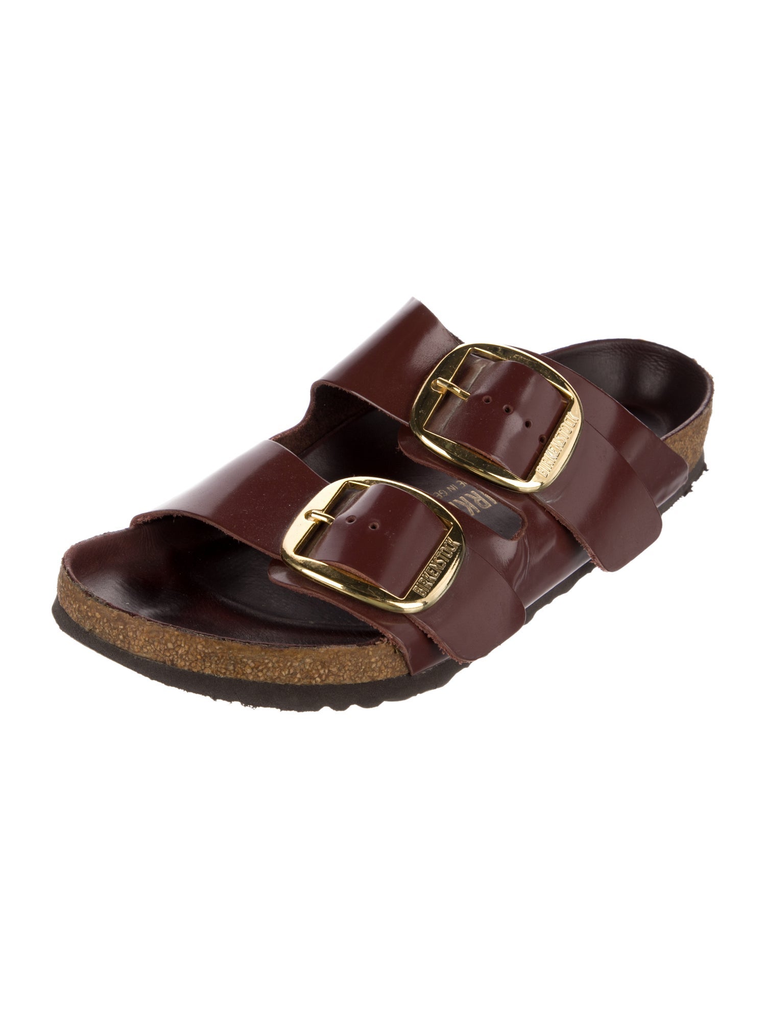 Birkenstock Patent Leather Colorblock Pattern Slides