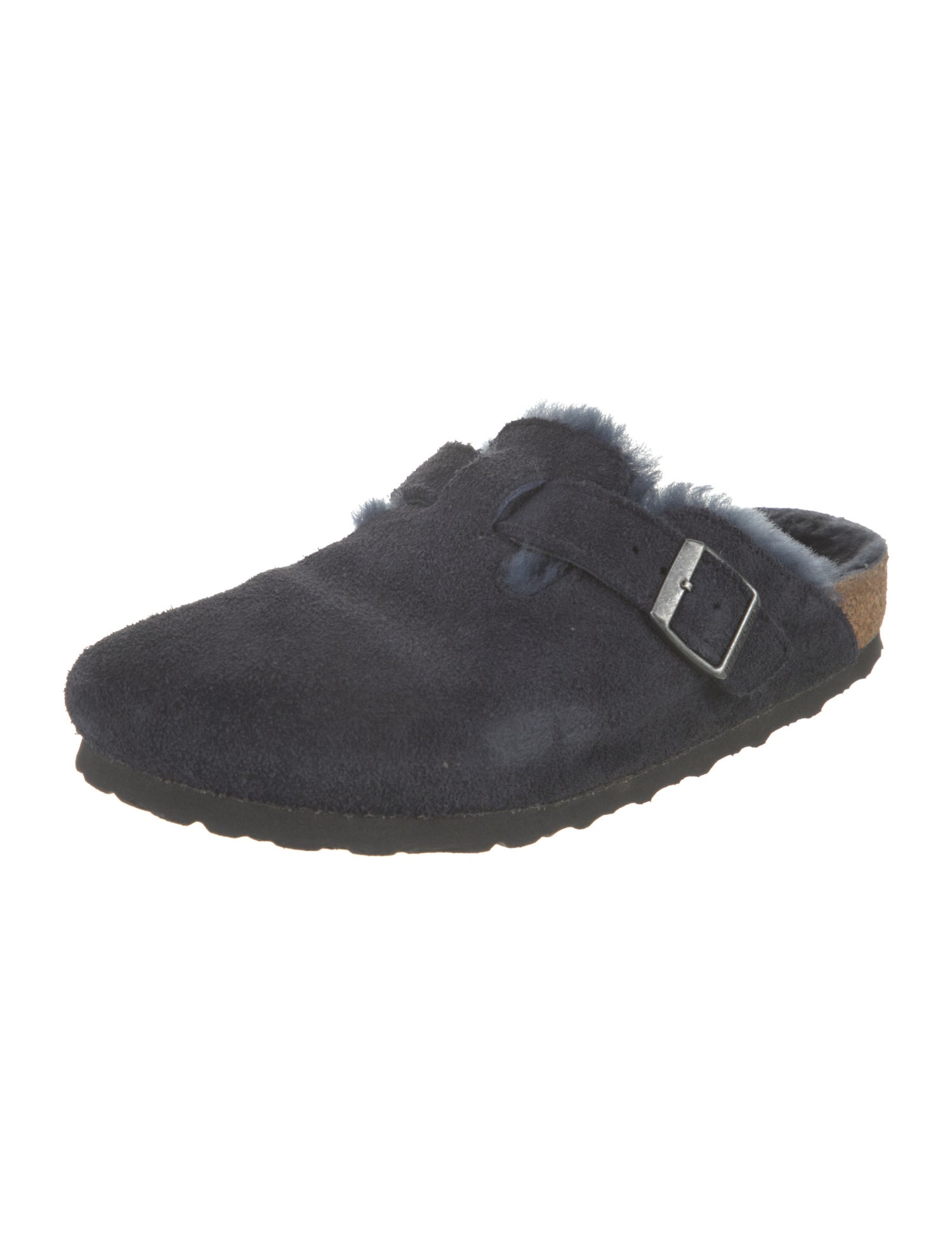 Birkenstock Suede Fur Trim Mules
