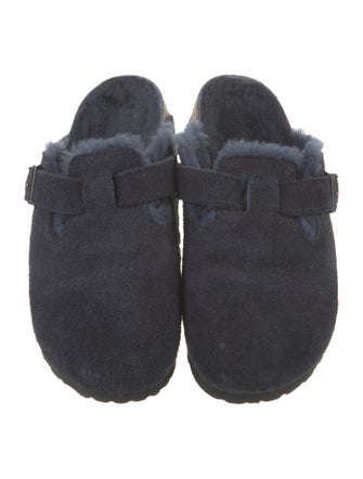 Birkenstock Suede Fur Trim Mules