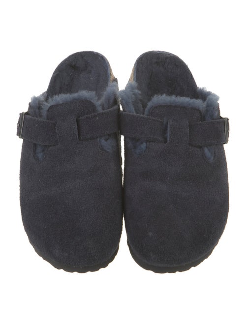 Birkenstock Suede Fur Trim Mules