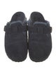 Birkenstock Suede Fur Trim Mules