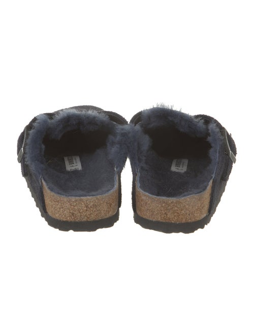 Birkenstock Suede Fur Trim Mules