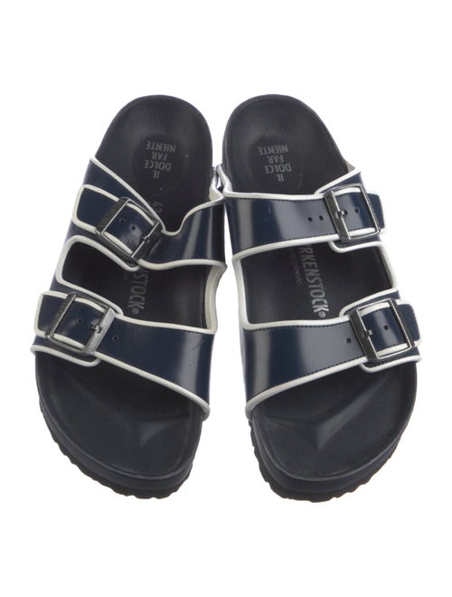 Birkenstock Leather Striped Slides