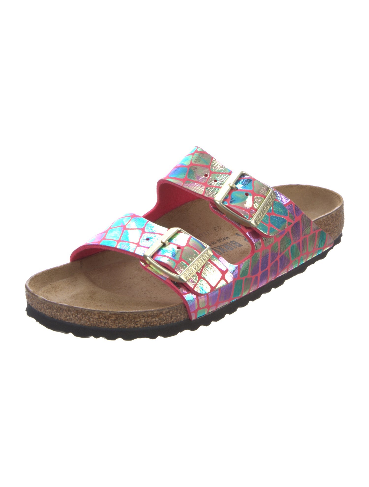 Birkenstock Leather Printed Slides
