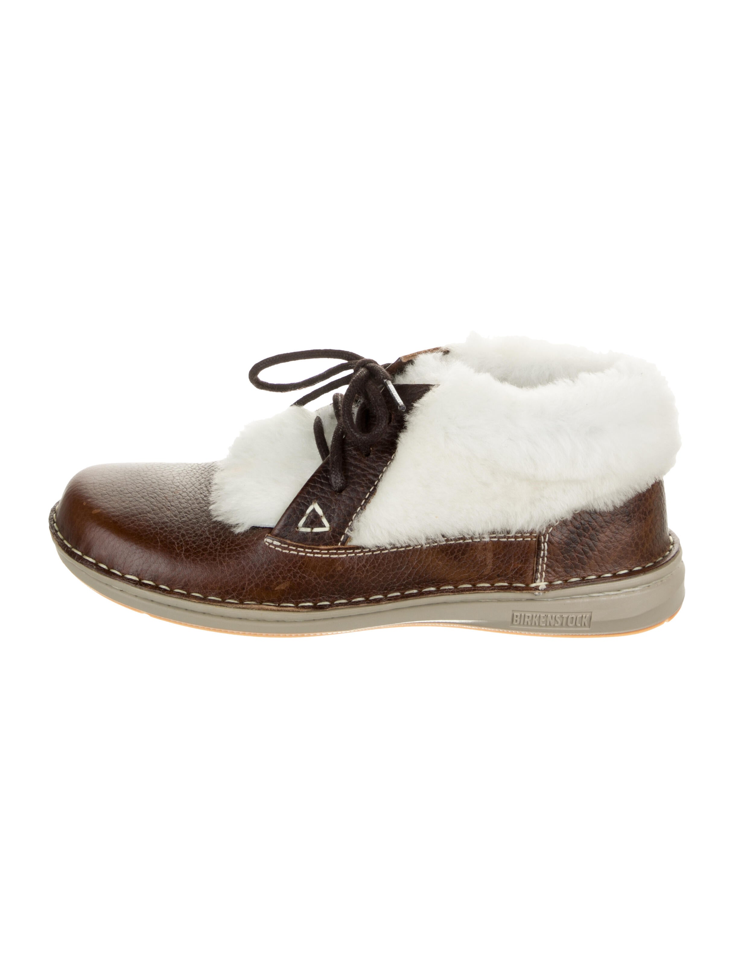Birkenstock Leather Fur Trim Lace-Up Boots