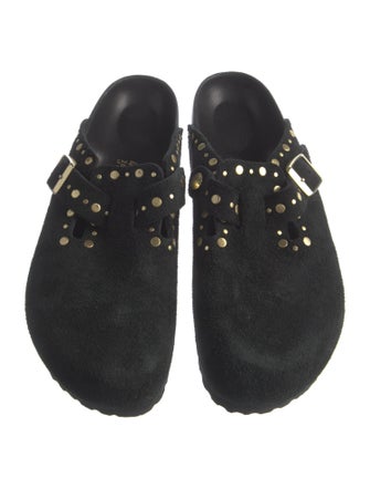 Birkenstock Boston 'Rivets' Suede Slides