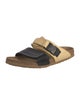 Birkenstock Leather Colorblock Pattern Slides