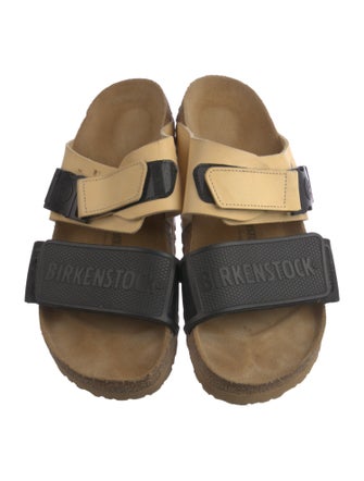 Birkenstock Leather Colorblock Pattern Slides