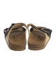 Birkenstock Leather Colorblock Pattern Slides