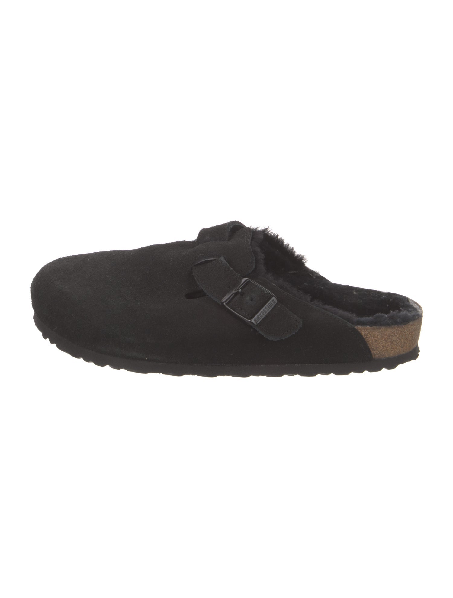 Birkenstock Suede Fur Trim Mules