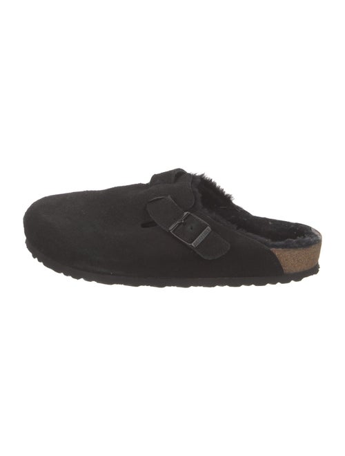 Birkenstock Suede Fur Trim Mules