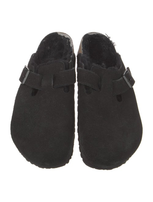 Birkenstock Suede Fur Trim Mules