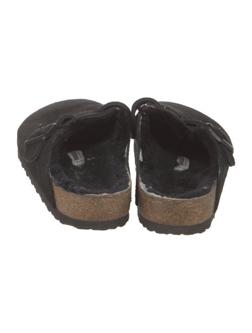 Birkenstock Suede Fur Trim Mules