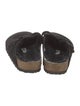 Birkenstock Suede Fur Trim Mules