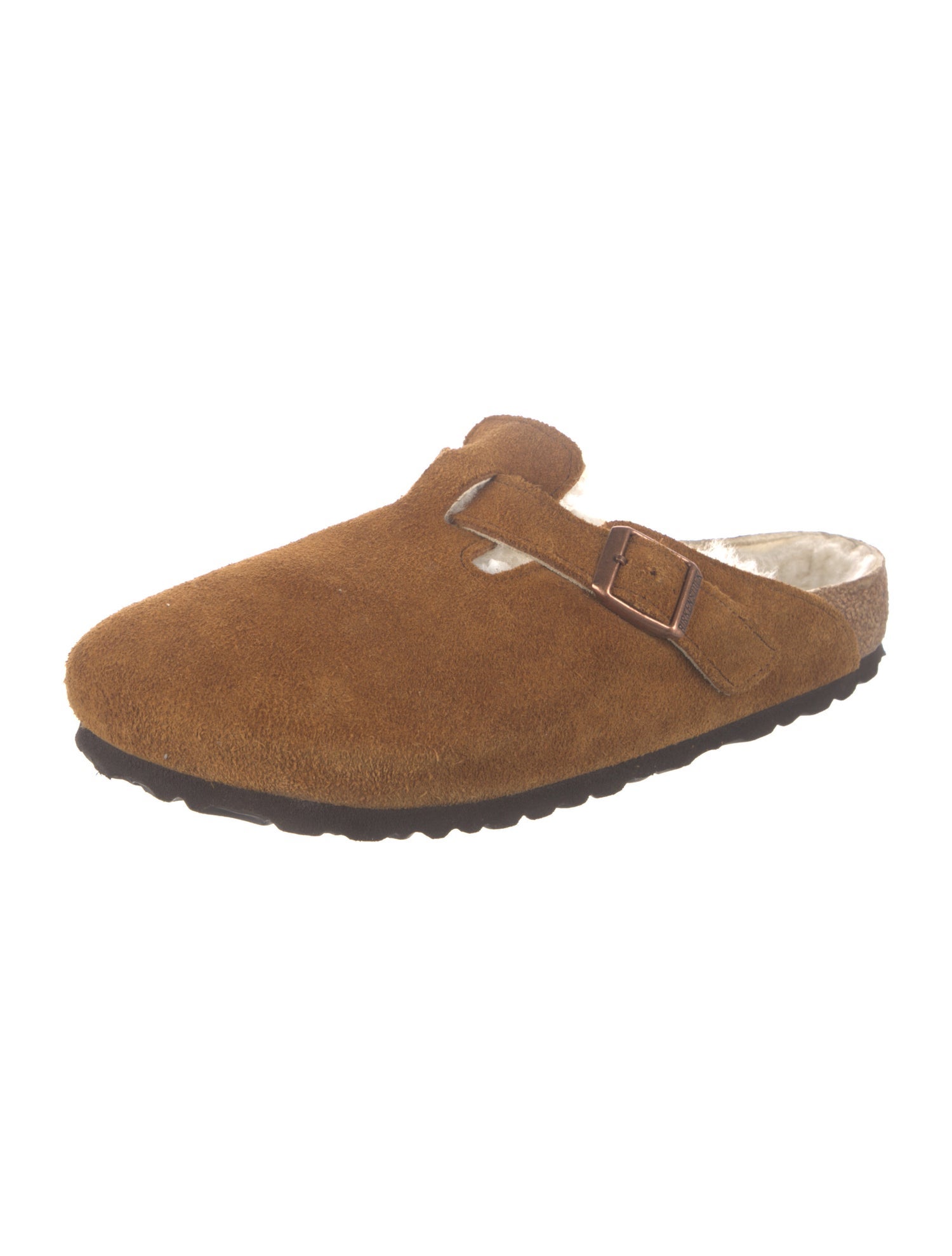 Birkenstock Suede Fur Trim Mules