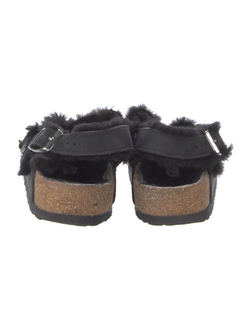 Birkenstock Leather Fur Trim Slingback Flats
