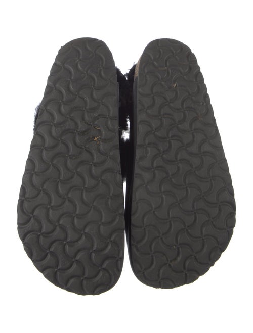 Birkenstock Leather Fur Trim Slingback Flats