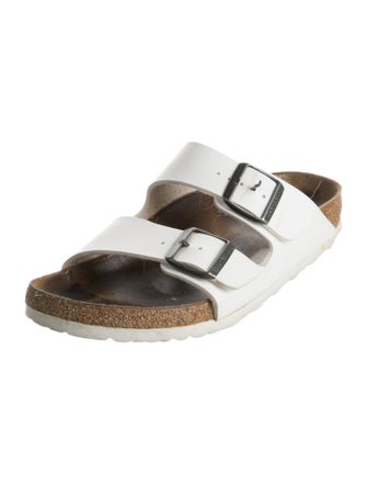Birkenstock Leather Colorblock Pattern Slides
