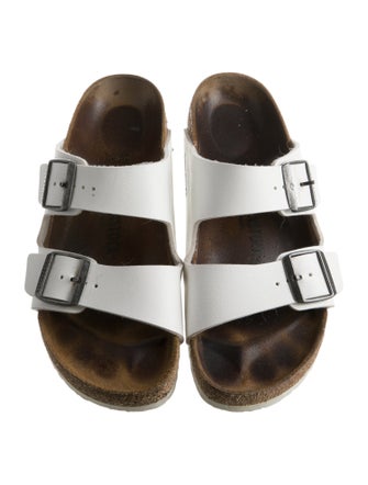Birkenstock Leather Colorblock Pattern Slides
