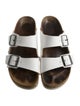 Birkenstock Leather Colorblock Pattern Slides