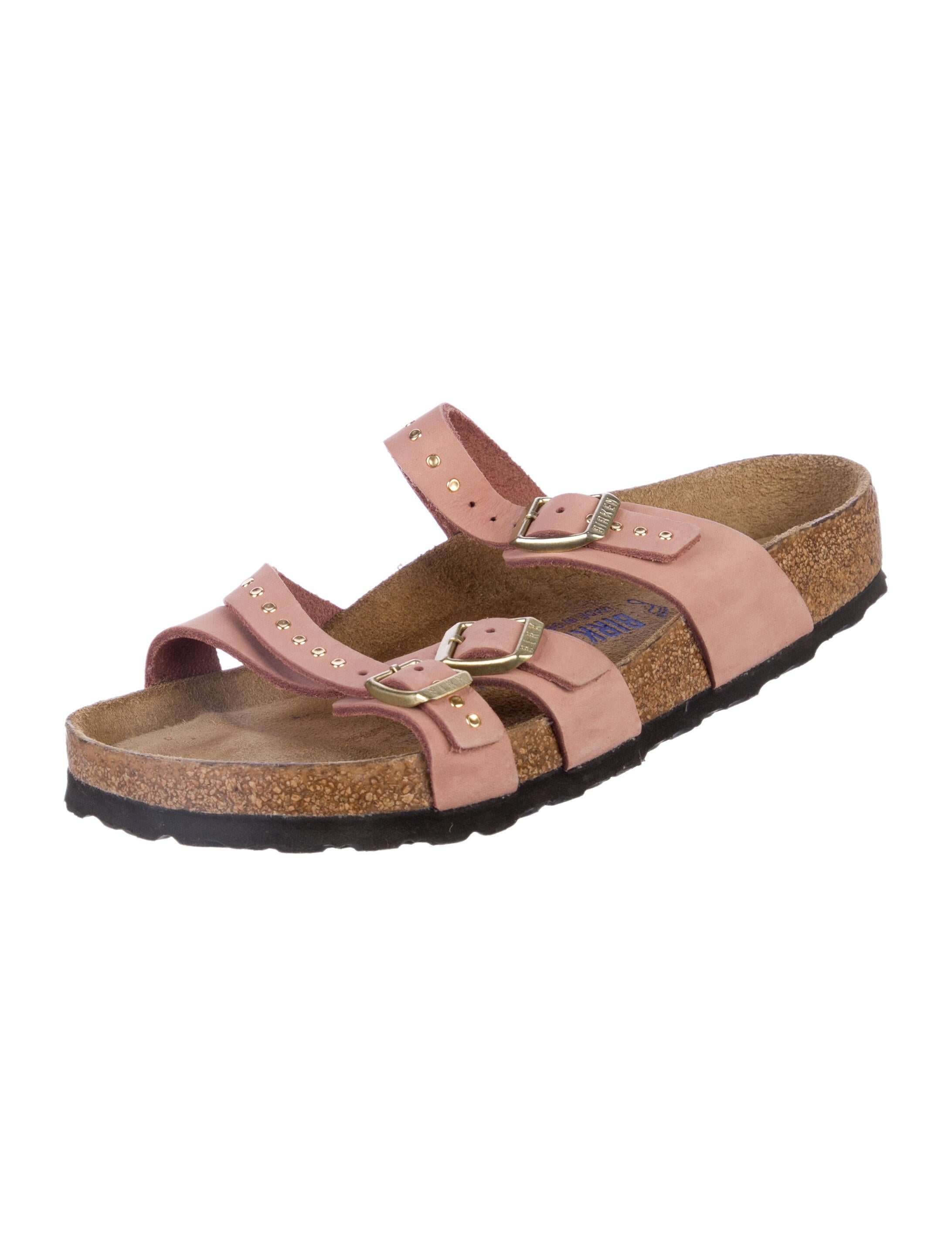 Birkenstock Leather Colorblock Pattern Slides