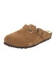 Birkenstock Suede Fur Trim Mules