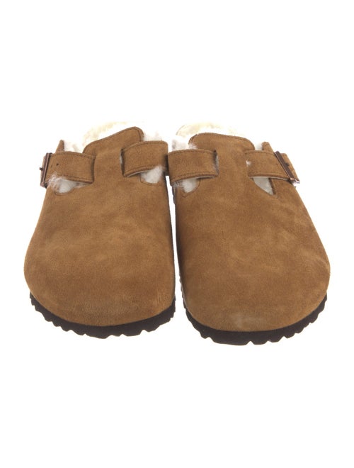 Birkenstock Suede Fur Trim Mules