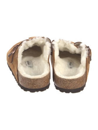 Birkenstock Suede Fur Trim Mules