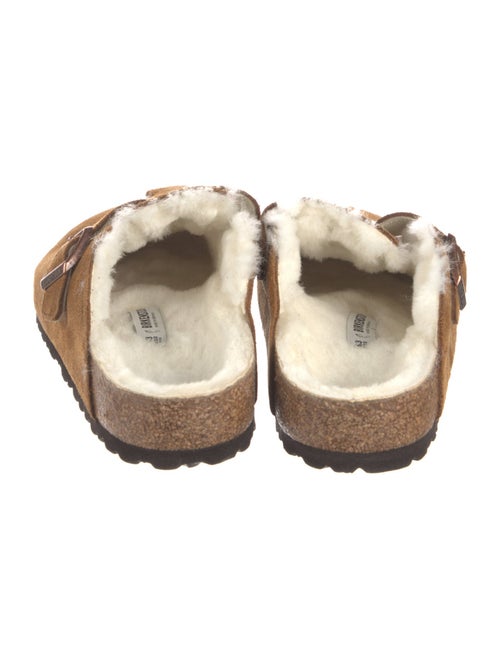 Birkenstock Suede Fur Trim Mules