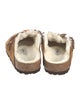 Birkenstock Suede Fur Trim Mules