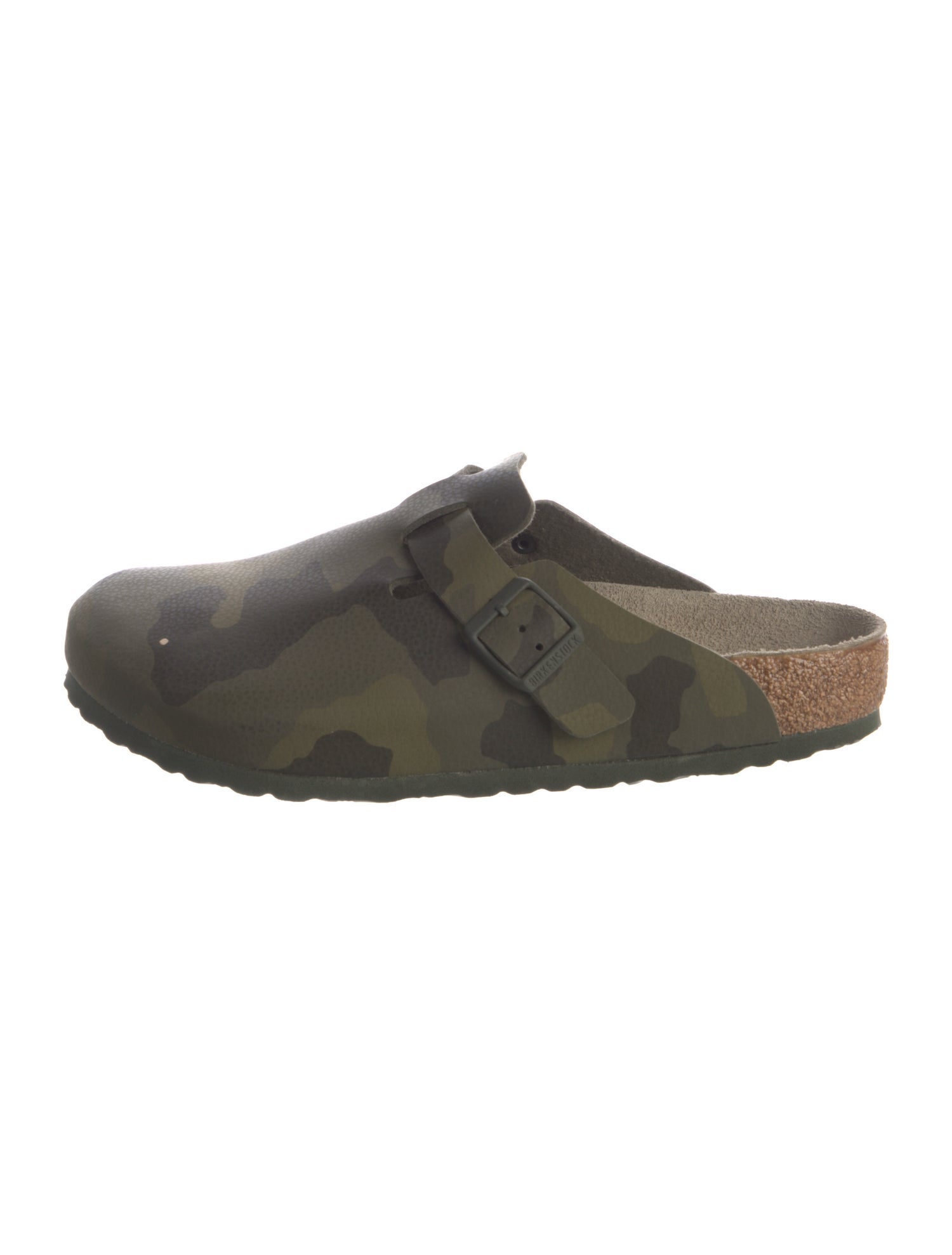 Birkenstock Leather Camouflage Print Slides