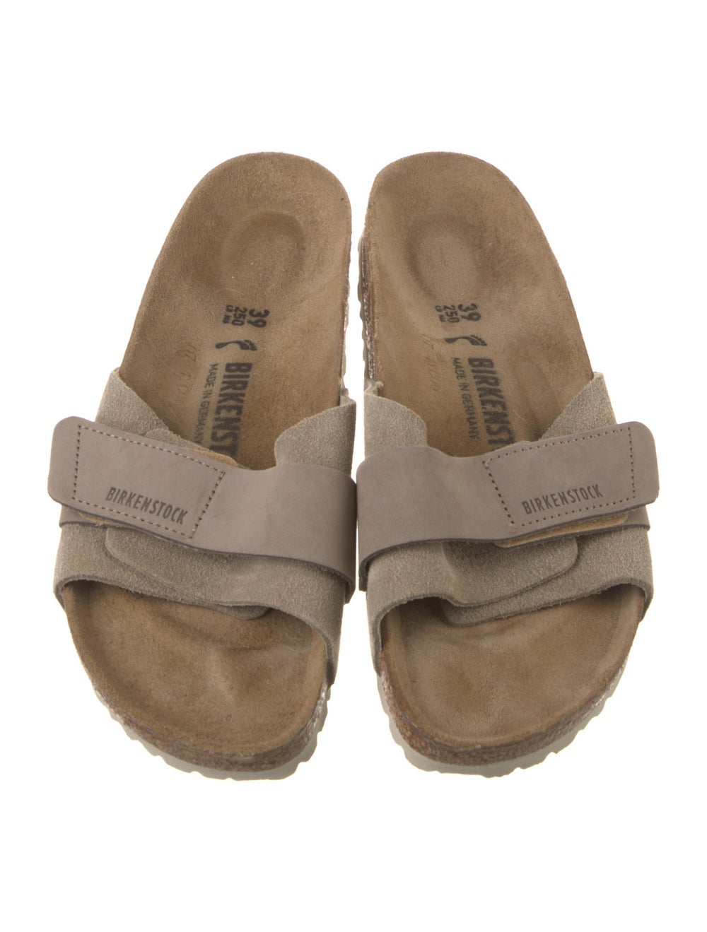 Birkenstock Suede Slides Neutrals Colorblock Patt… - image 3